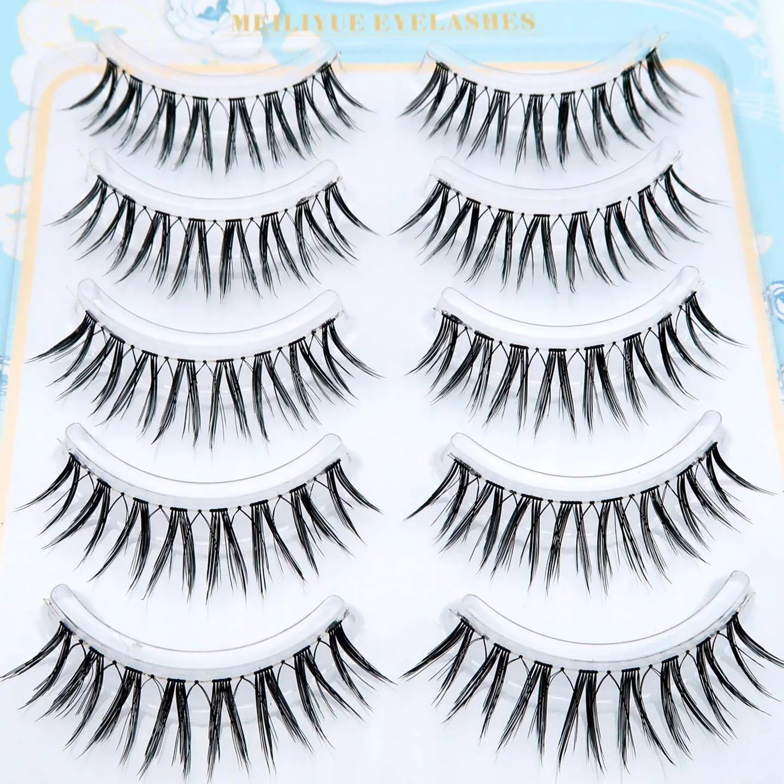 Strips False Eyelashes for Women Natural V Crisscross Manga Eye Effect Long Dense Cluster Lash Extension daily Makeup DIY Lash