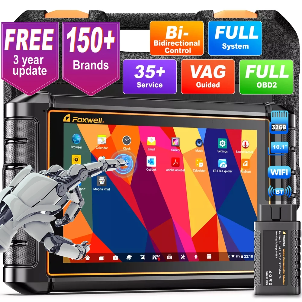 Car ALL System Bidirectional Diagnostic Scanner Key ECU Coding Guided Functions OE 10.1inch FOXWELL Automotive Tool