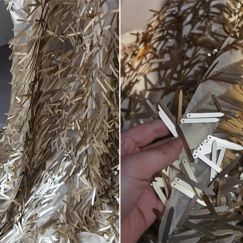 

Tassel Sequin Mesh Fabric for Sewing Designer DIY Fashion Styling Stage Background Decoration Cloth Fabrics Wholesale Material