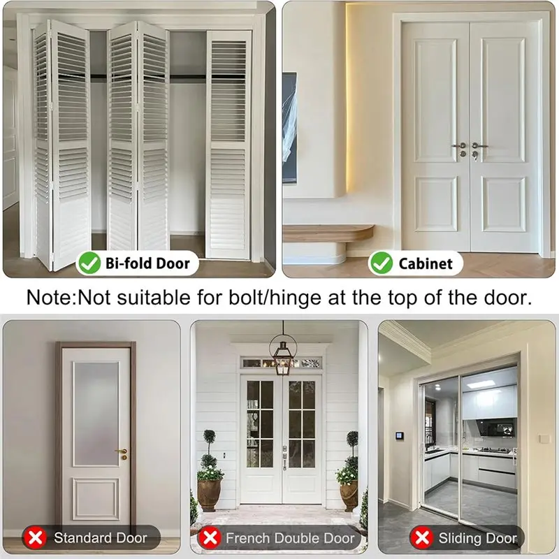 ABFU-2Pcs Bifold Door Lock For Double Door Child Safety Bifold Door Lock