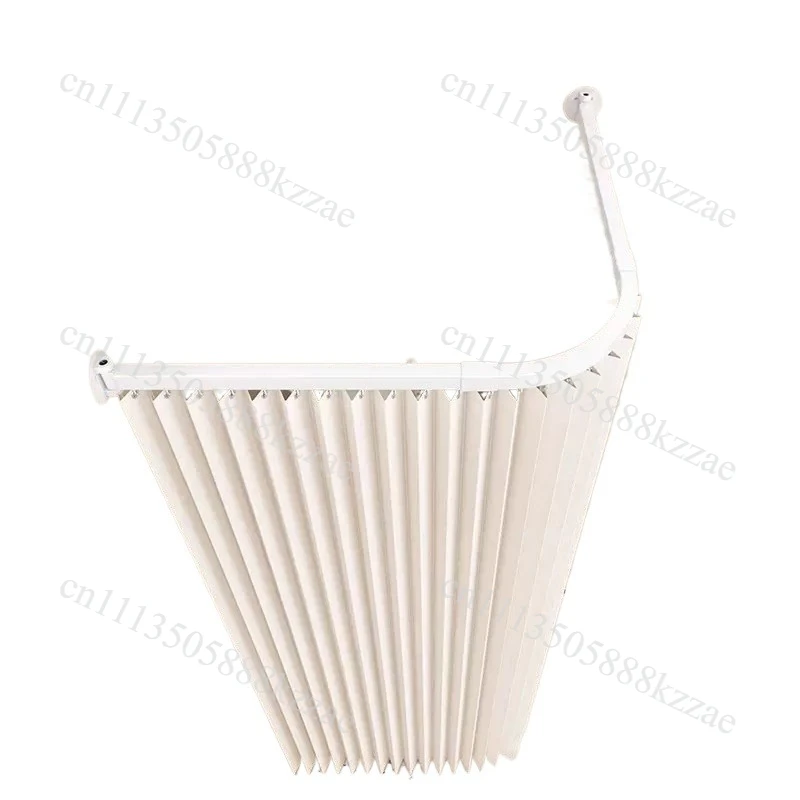 Waterproof Shower Curtain Arc-shaped Sliding Rail Shower Curtain Foldable Bathroom Partition Curtain Toilet Dry-wet Separation