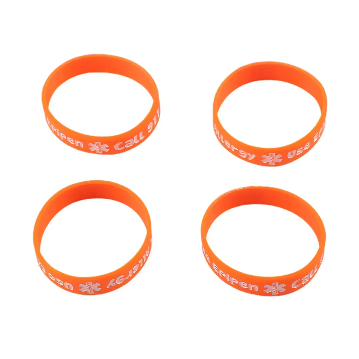 

4 Pcs Silicone Bracelets Kids Wristbands Toddler Medical Warning Design Girls Party Accessories Waterproof Durability Bracelet