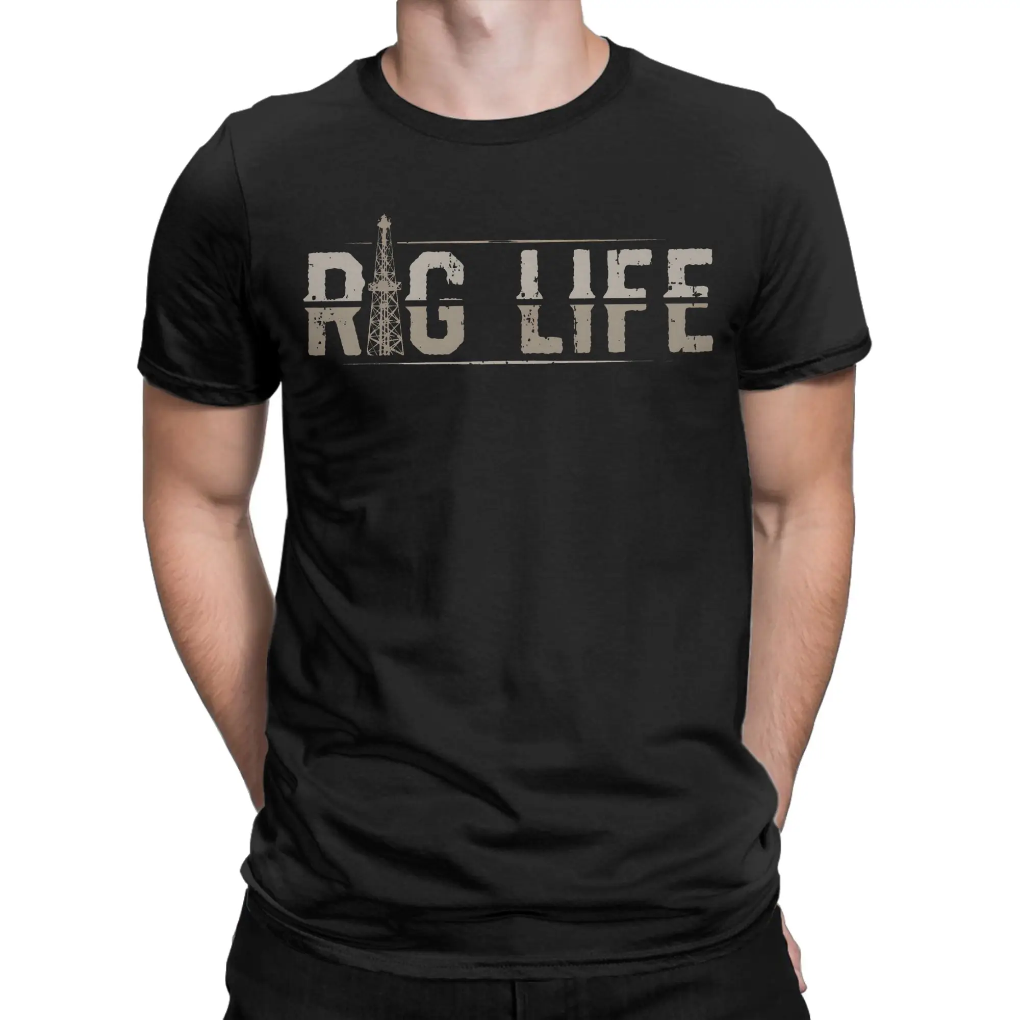 Vintage T Shirt Oil Rig Roughneck Drilling Oilfield 100% Cotton T Shirts  Hip Hop Tshirt for Man Summer Short Sleeve Top Tees