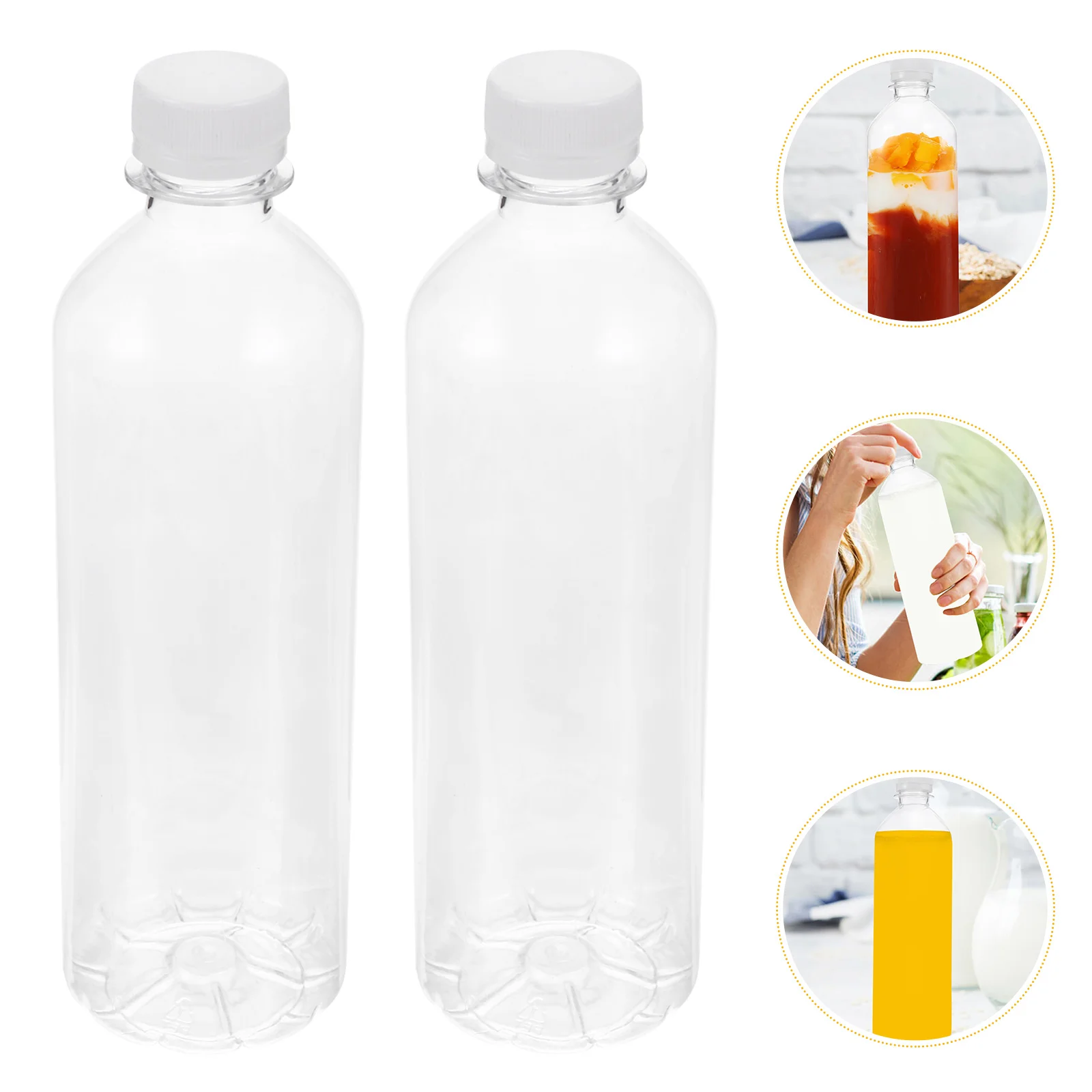 10 Pcs Clear Container with Lid Plastic Drink Bottle Empty Bottles Food Containers