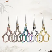 Retro Sewing Scissors Stainless Steel Square Handle Scissors DIY Embroidery Thread Scissors Fabric Cutting Handicraft Tools