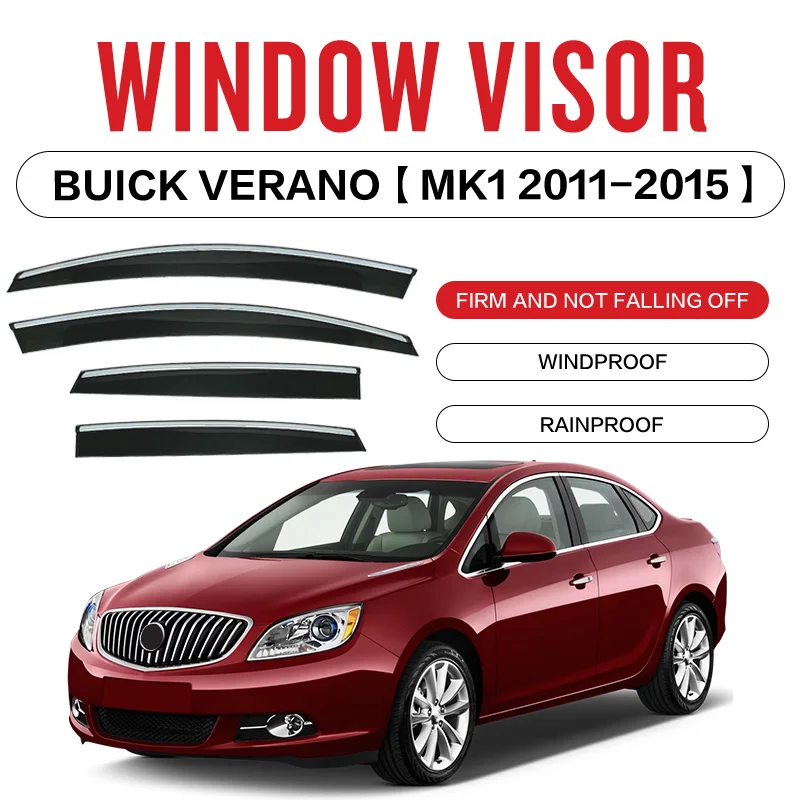 

For Buick VERANO 2011-2017 Plastic Window Visor Vent Shades Sun Rain Deflector Guard 4PCS/SE