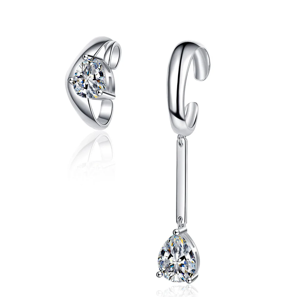 

Модные асимметричные длинные серьги из стерлингового серебра 925 пробы с цирконием, подарок на день рождения, годовщину