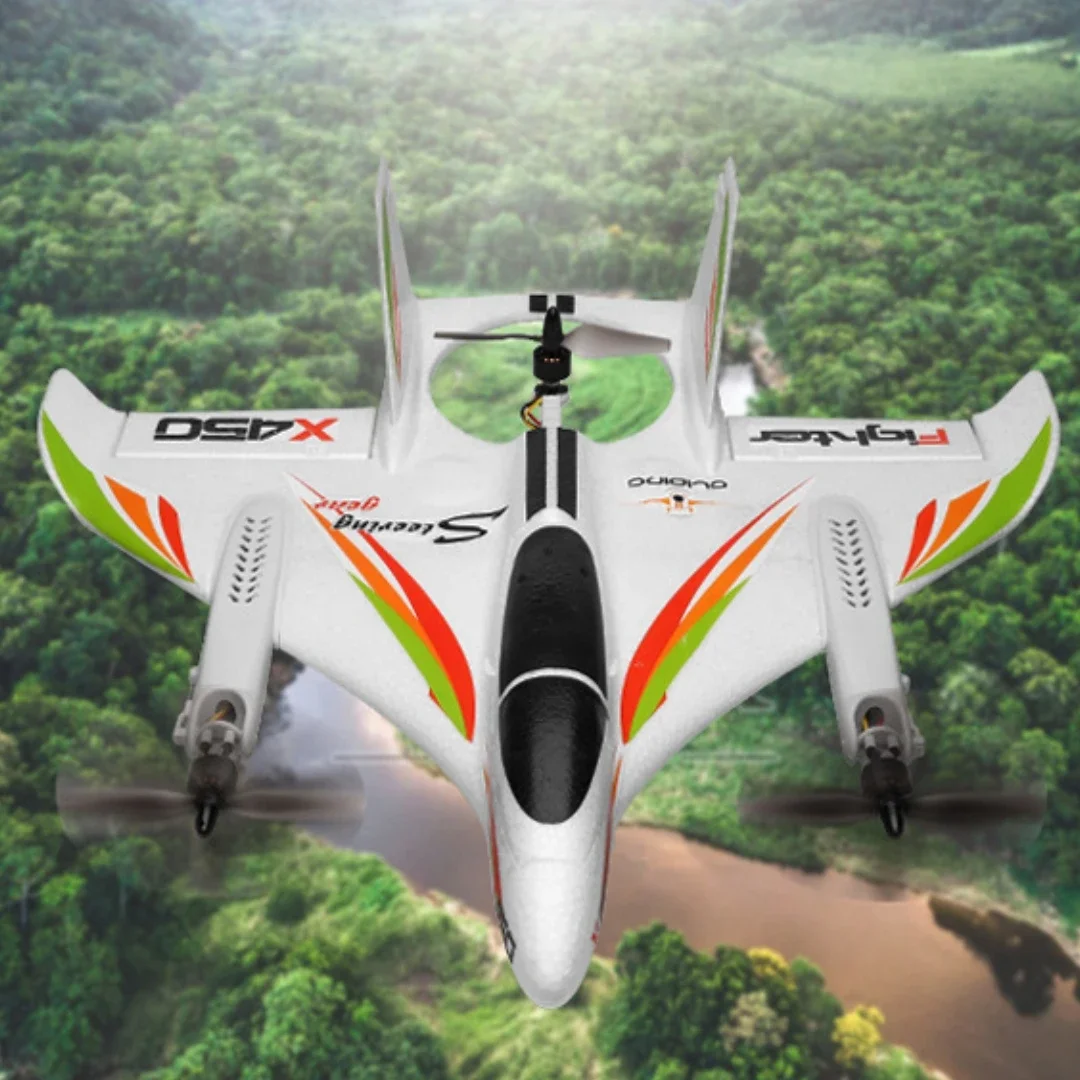 Remote Control Aircraft X450 Fixed Wing Aircraft Six-Way Brushless  Multi-Function Stunt Aircraft Children Plane Toy Gift Handso