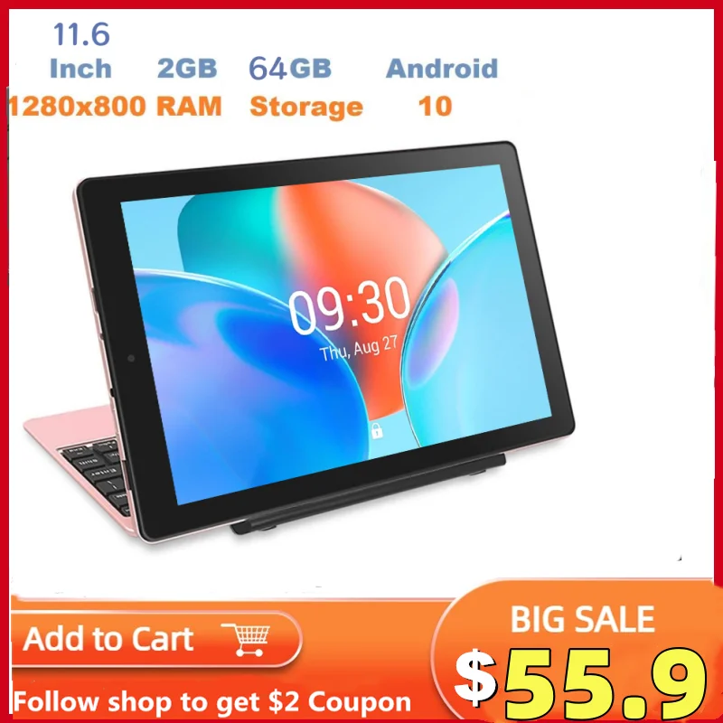 

11,6-дюймовый 2 ГБ ОЗУ 64 ГБ ПЗУ RCT6716 Планшетный ПК MT8167 Android 10.0 Планшетный ПК 768 x 1368 IPS WIFI Четырехъядерная док-клавиатура