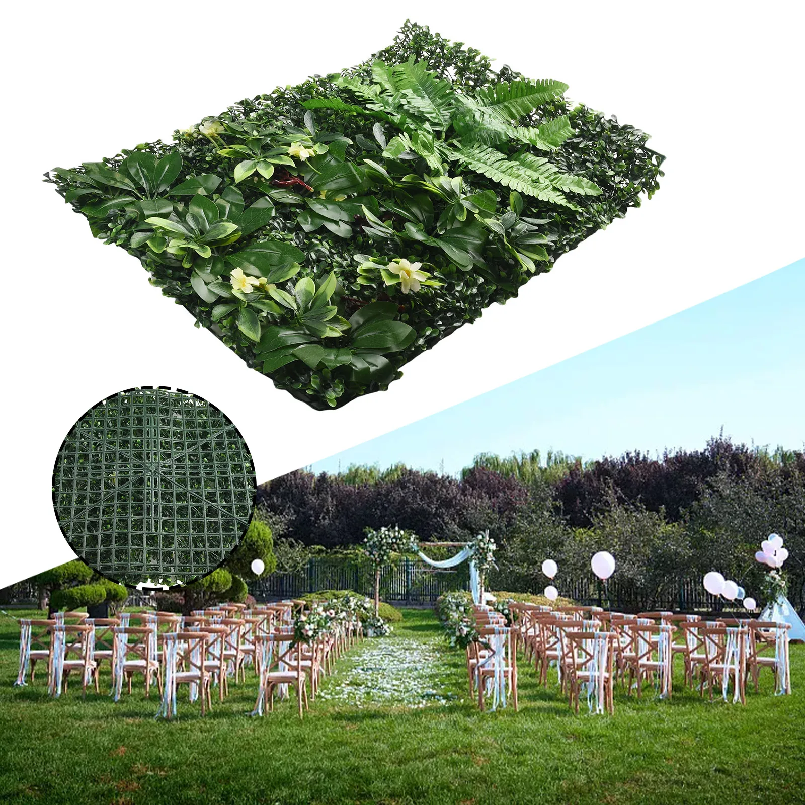 Artificial Lawn Plant Grass Wall Backdrop Flowers Artificial Green Grass Wedding Hedges Panel Fence Greenery Decor Simulated Law