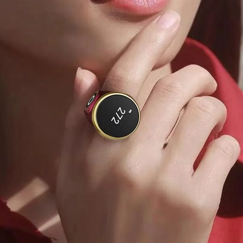 イスラム教徒のためのスマート Tasbih タリーカウンター Zikr リング BT 電子デジタル Tasbeeh 5 祈り時間振動リマインダー APP サポート