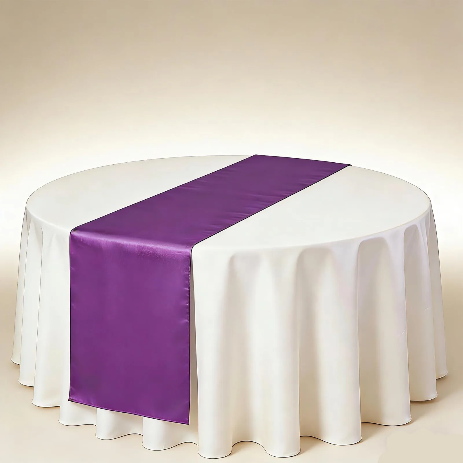 

1 Pack Satin Table Runner 12 x 108 Inch Long Purple Silk Table Runner for Wedding Party Banquet Birthday Decoration