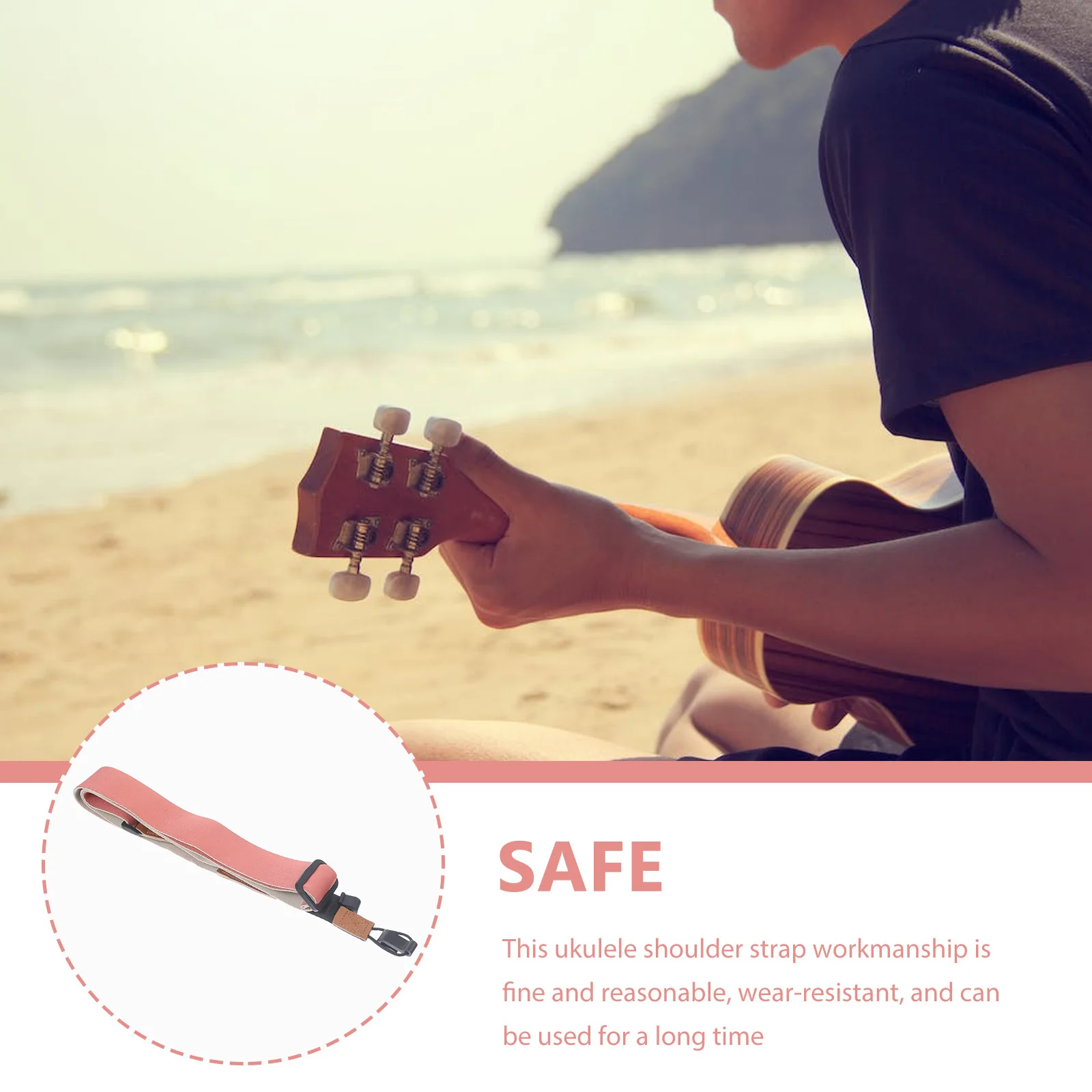 

Ukulele Sling Practical Accessory Wear-Resistant Foldable Lightweight Portable Musical Instrument Strap Simple Ukulele Strap