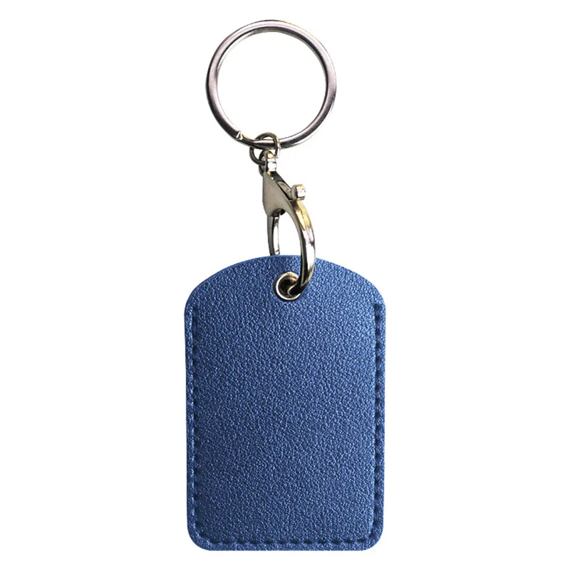 Retro Round Rectangular Keyring Leather Access Card Holder Keychain Community Water Drop Proximity Card Protective Case Key Fob