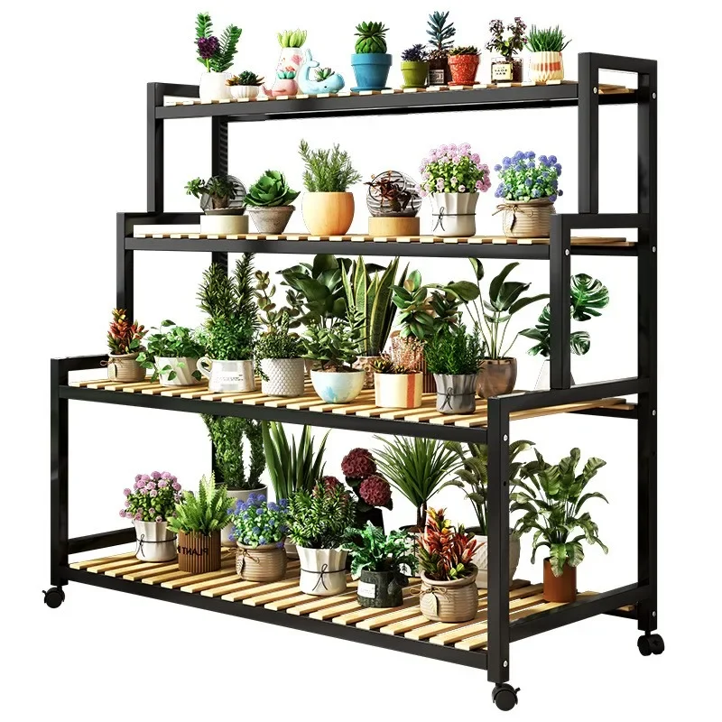 Flower Rack Living Room Floor-standing Balcony Shelf Iron Succulent Indoor Multi-layer Ladder Type Flower Rack Plant Pot Holder