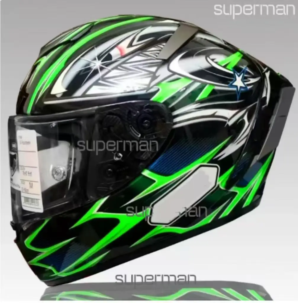 

Полнолицевой мотоциклетный шлем X14 YANAGAWA5 зеленого цвета для езды на мотокроссе, гоночный мотоциклетный шлем Casco De Motocicleta