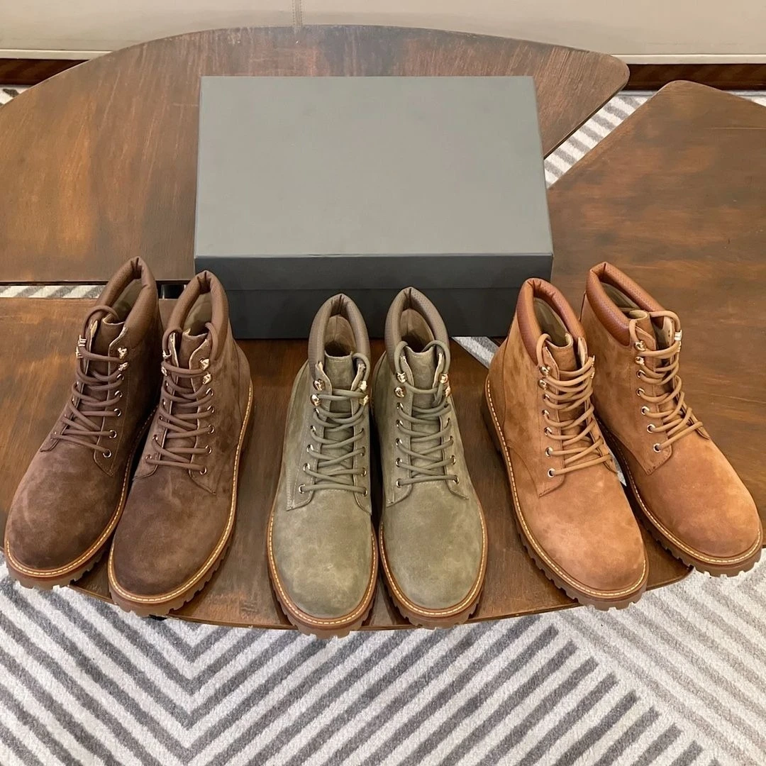 

2025 New Men's Autumn Winter Genuine Leather Boots Suede Comfortable Stylish Hot-Selling Trendy Casual High-Top Daily Footwear