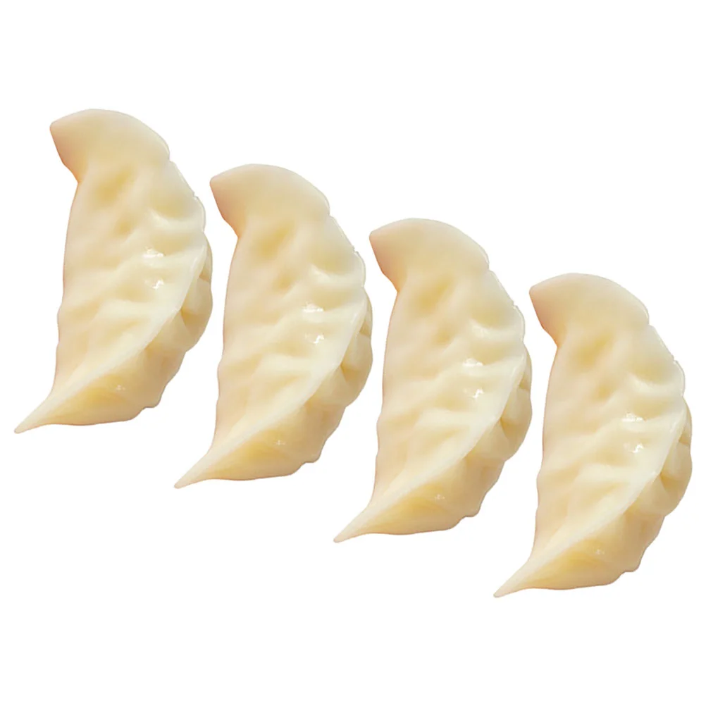 4 Pcs Simulation Dumpling Model Artificial Food Decors Kitchen Lifelike Decorative Pvc Fake Adornment Child Models