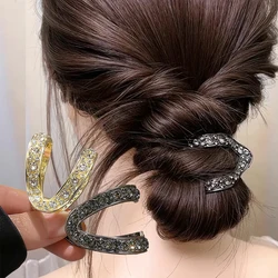 New Mini Rhinestone Hair Clip Crabs Women Hair Claw Small Fashion Korean Metal High Ponytail Hairpins Headdress Hair Accessories