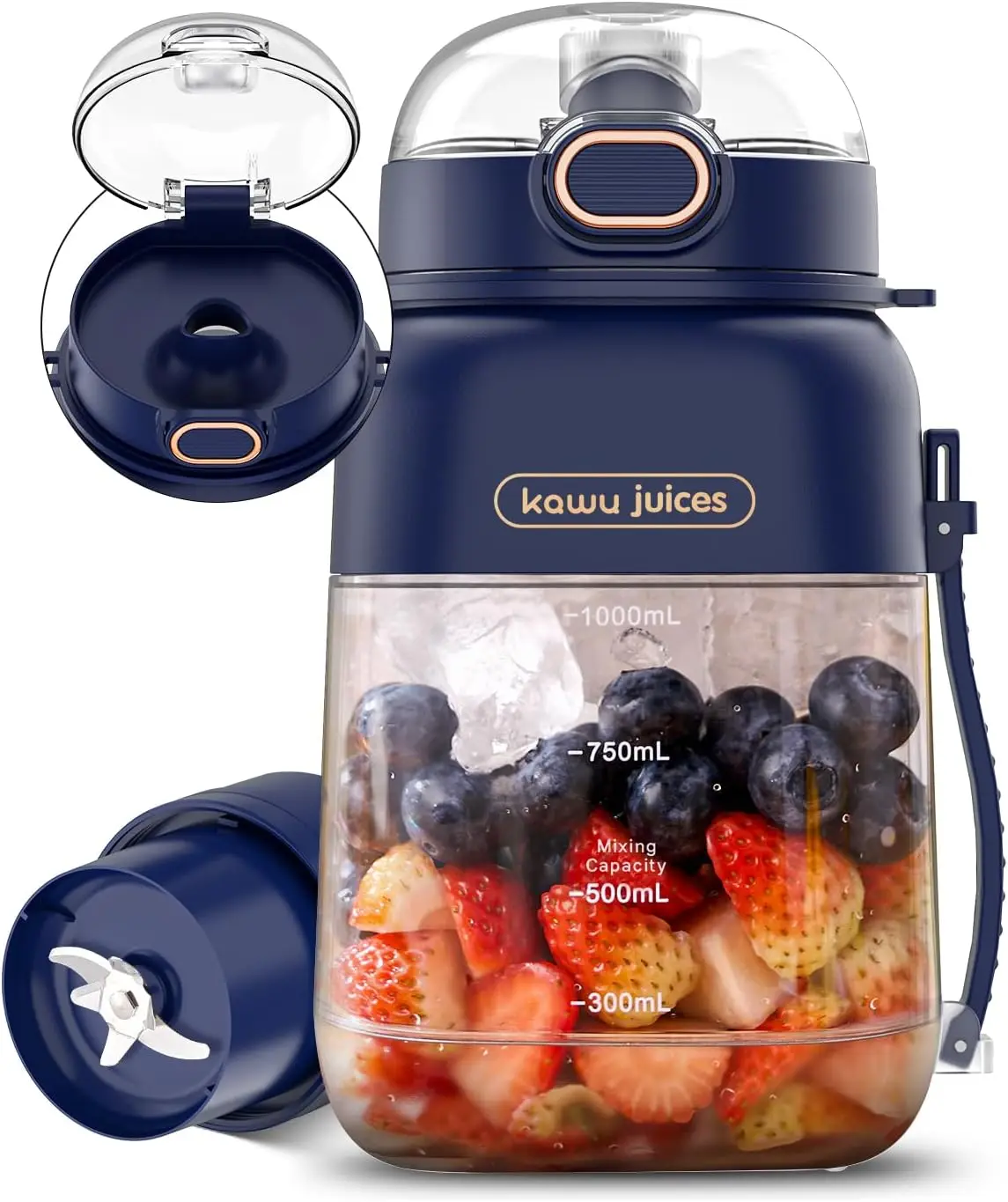 

Portable Blender, Smoothie Blender, Personal Blenders with 34.1 oz, No-BPA, Leakproof-Lid and Sip Spout, USB-C Rechargeable, Dis