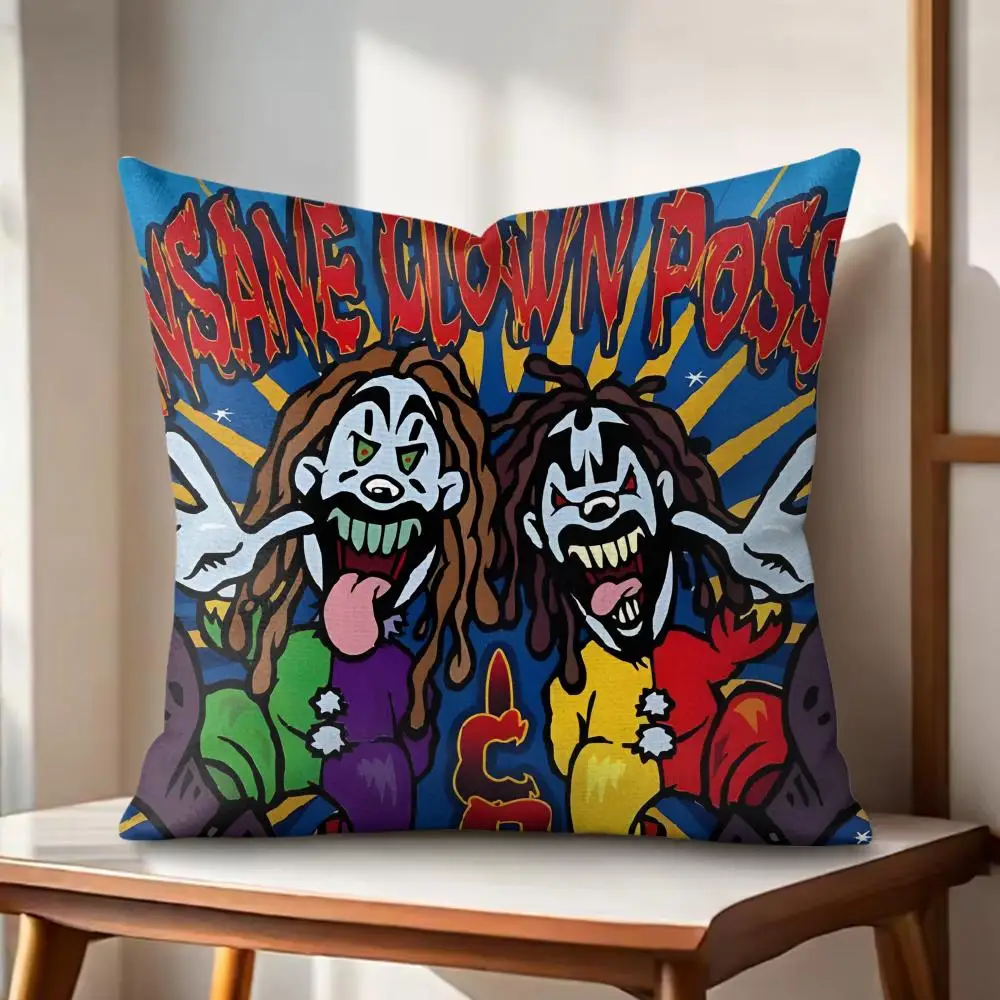 I-Insane C-Clown Posse Cushion Cover Eco Linen Pillow Case Double-Sided Print Breathable Durable Zipper Home Decor Gift