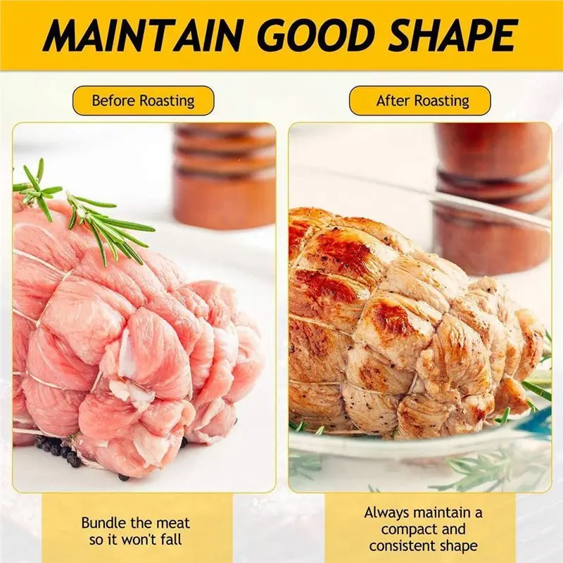 SHGO-Cooking Tools Cotton Twine Sausage Tie Rope Meat Prep Trussing String For Turkey Barbecue