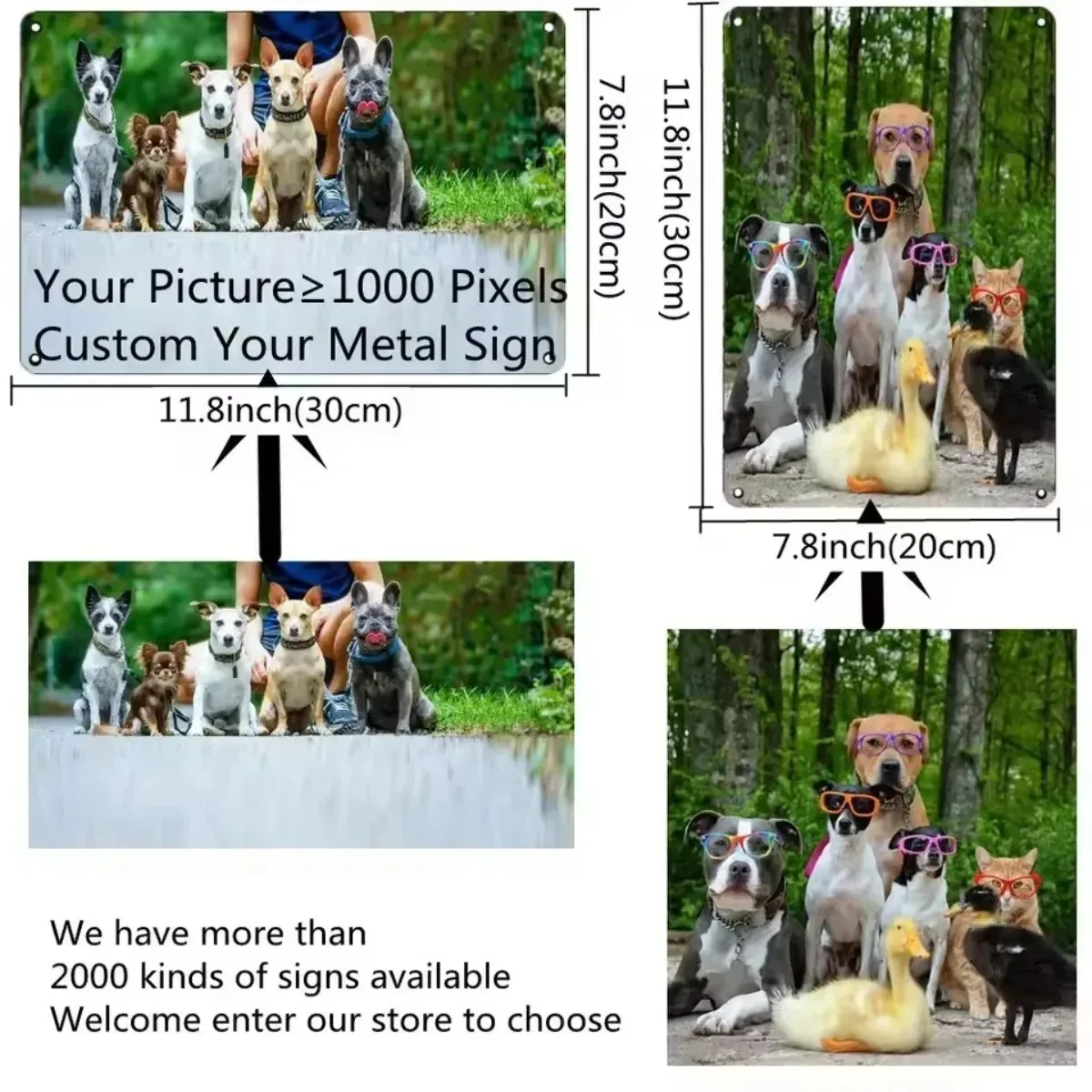 CIFbuy Customizable Waterproof Vintage Metal Plaque 20×30cm 2D Flat Personalized Photo Wall Ornament Home Bar Decor