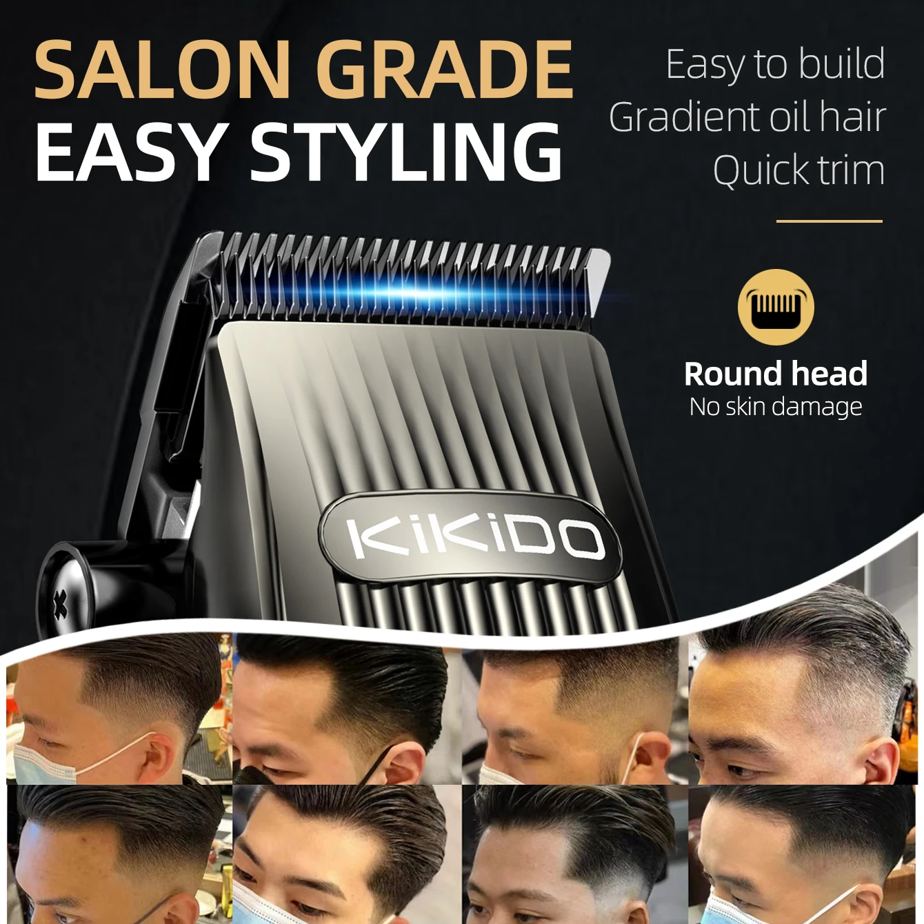

KIKIDO профессиональная машинка для стрижки волос 7000 об/мин машинка для стрижки волос парикмахерская беспроводной перезаряжаемый электрический триммер для волос для мужчин