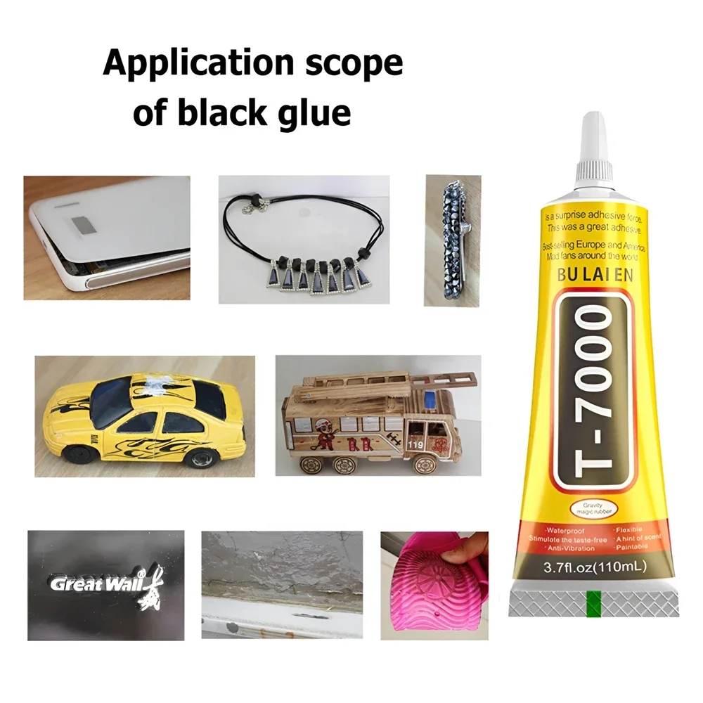 B7000 T7000 Clear Contact Phone Repair Adhesive Universal Glass Plastic DIY Glue B-7000 with Precision Applicator Black Glue