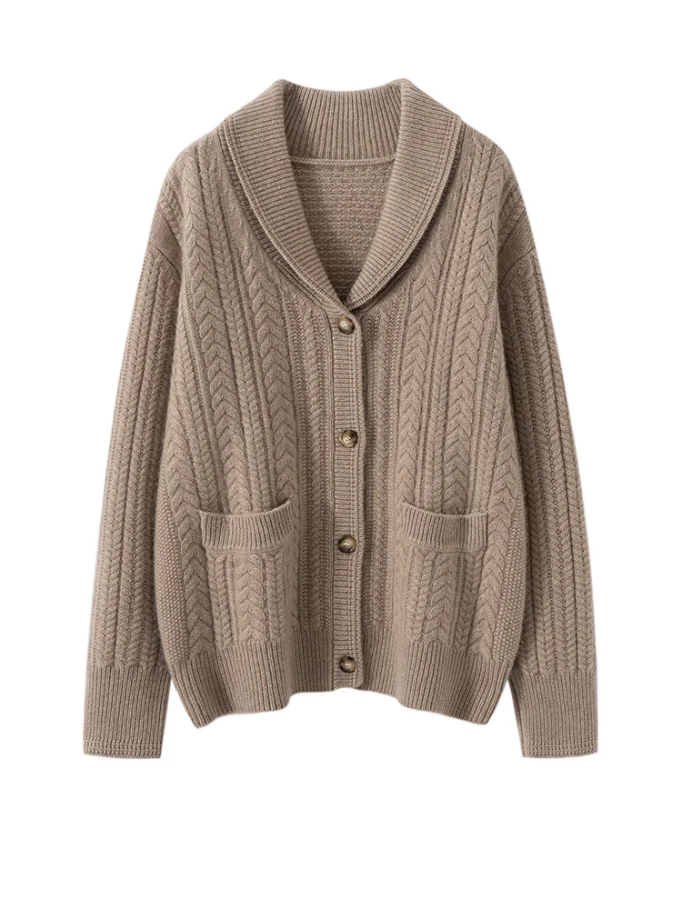 

Толстый повседневный кашемировый кардиган с цветочным принтом, роскошный женский трикотаж из 100% кашемира, офисный женский мягкий свитер Grace, осень-зима