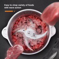 New Electric Meat Grinder Stainless Steel Food Processor Chopper Kitchen Utensils Vegetable and Fruit Chopper Household Grinder