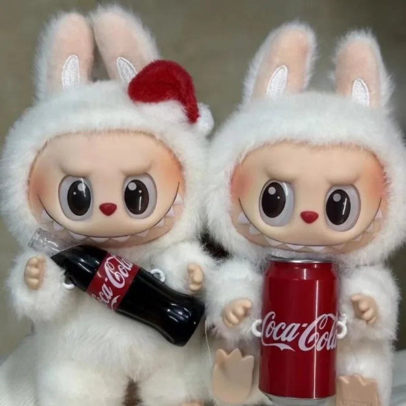 Labubu Cola Series ตุ๊กตาการ์ตูนอะนิเมะน่ารัก Action Figure แฟชั่นเด็กพวงกุญแจเครื่องประดับตกแต่งวันหยุดของขวัญ