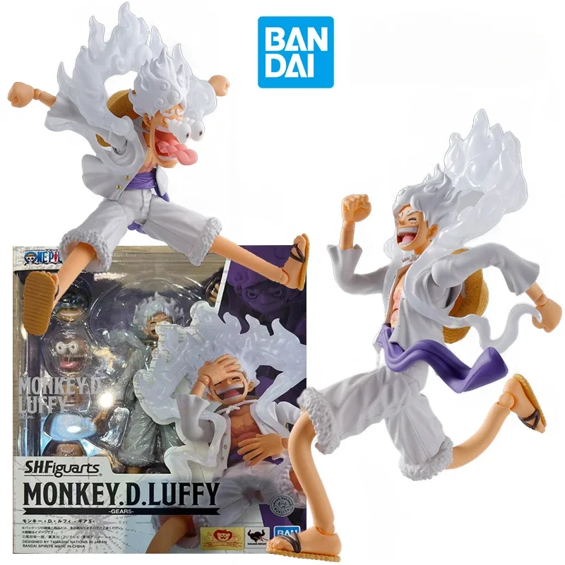 Bandai S.H.Figuarts SHF Nika Luffy Monkey.D.Luffy Gear5 One Piece 16Cm Anime Original Action Figure Model Toy Gift Collection