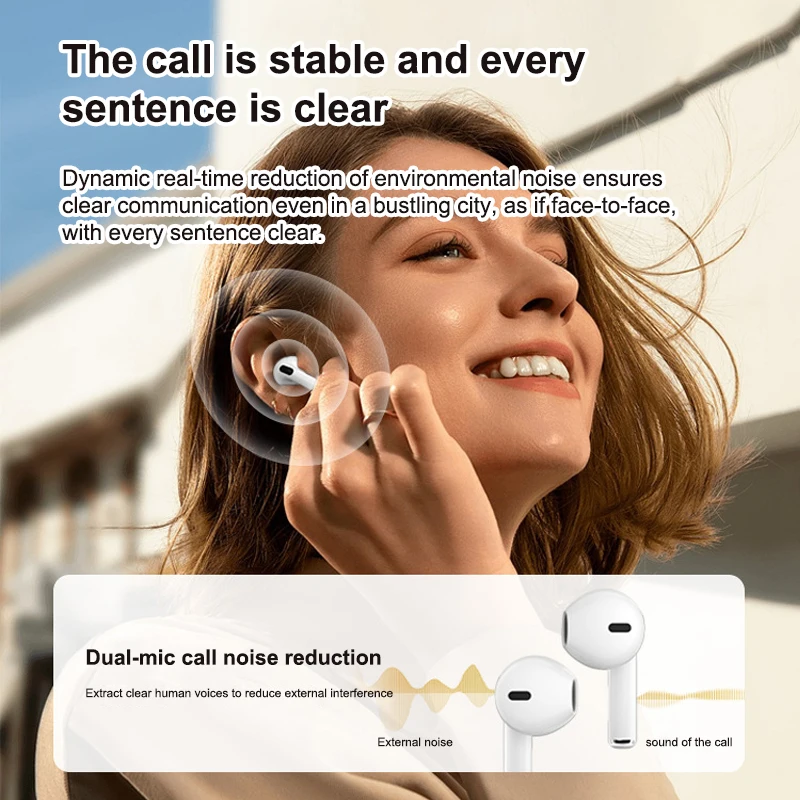 سماعة رأس بخاصية البلوتوث Air Por4 سماعة رأس لاسلكية تعمل بالبلوتوث، حافظة شحن طويلة للتحكم باللمس لجميع الهواتف الذكية #6