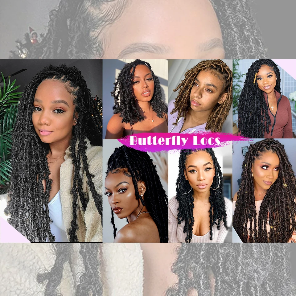 Dream Like Butterfly Locs Crochet Braid Extensions 14/18/24/36 inch Faux Locs Hair Braiding Synthetic Crochet Hair Braids