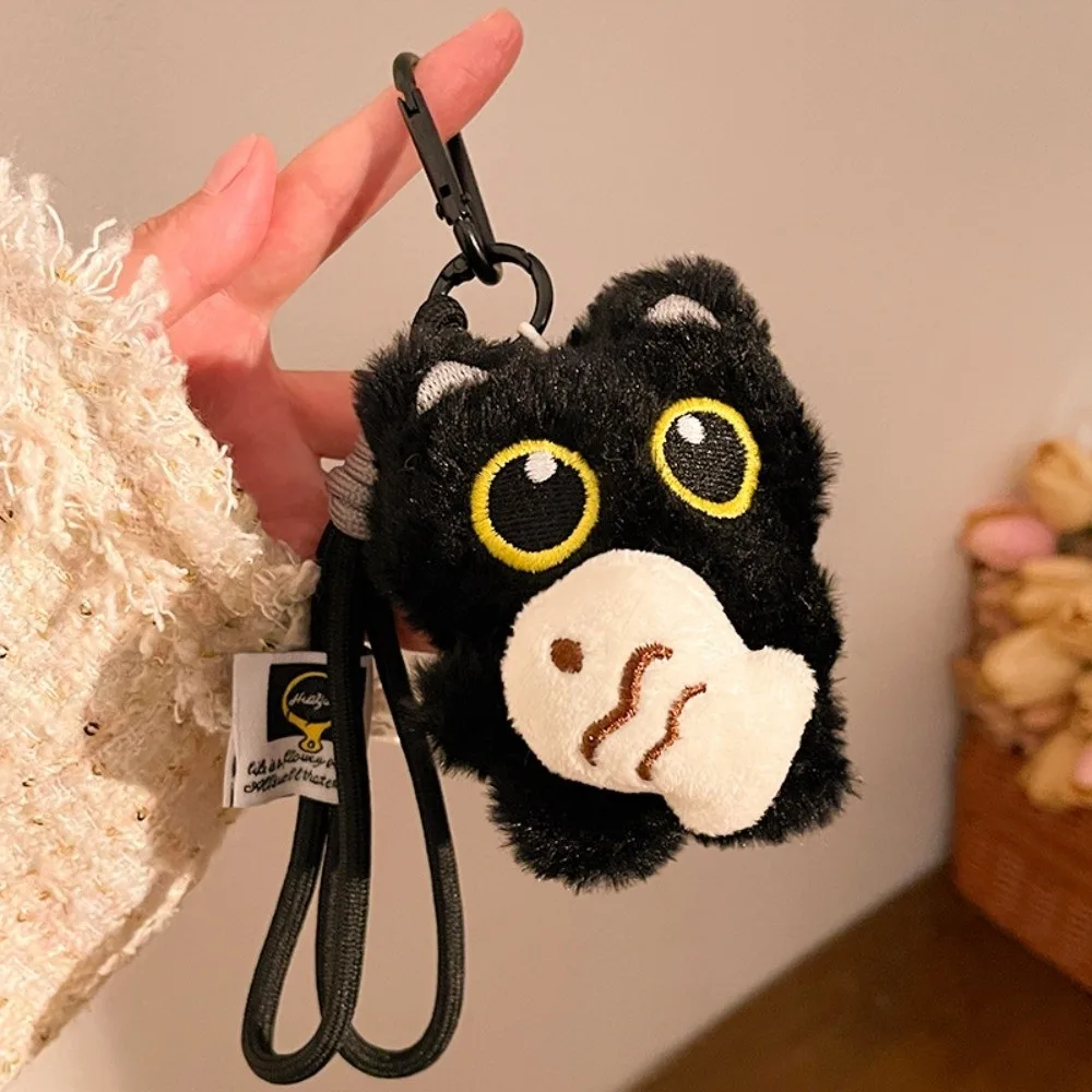 New High Quality Fish Black Cat Plush Doll Keychain Strawberry Bib Doll Bag Pendant Wings Car Key Ring School Bag Decoration
