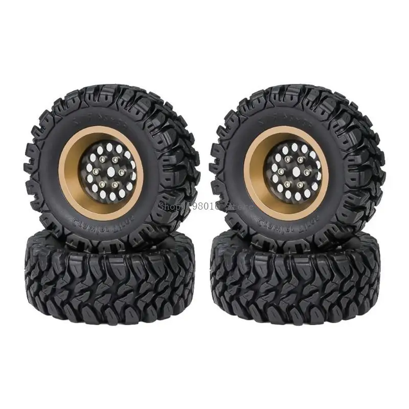  Remote Control Model Rubber Car Supplies Beadlock Wheel Mud Terrain Tires Set Wheel Tires Detachable Fine Car Parts