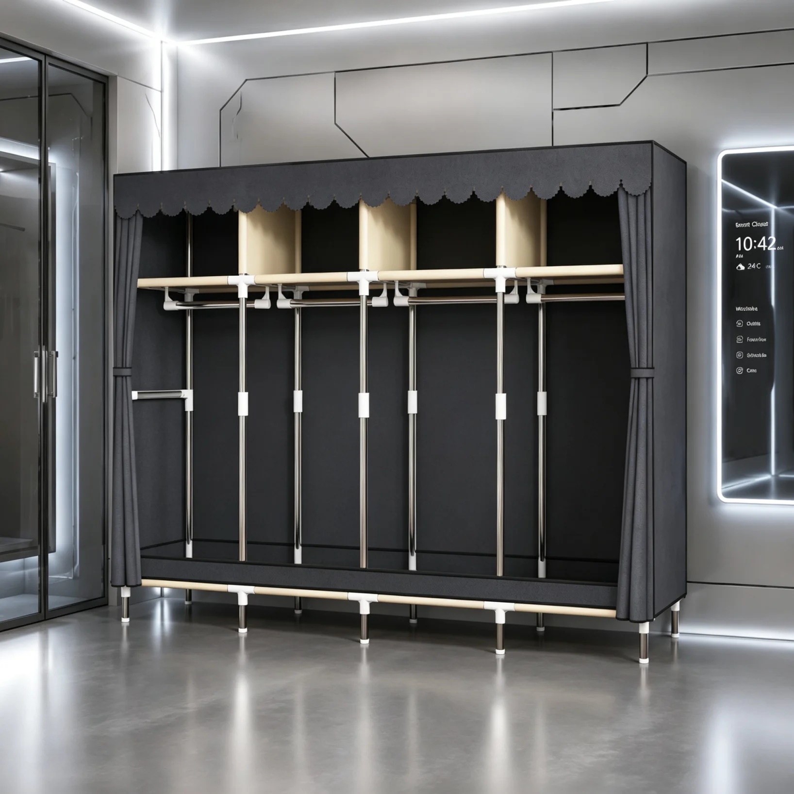 Multi Storage Portable Closet, Sturdy 16mm Galvanized Tube Non-Woven Wardrobe for Bedroom Dorm Apartment