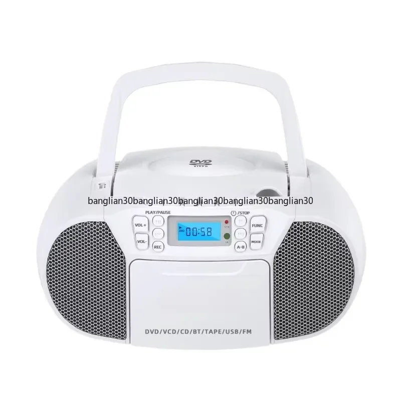 Portable Tape DVD CD Player Repeater Recorder with Bluetooth and USB Disk Support for All Compatible Discs