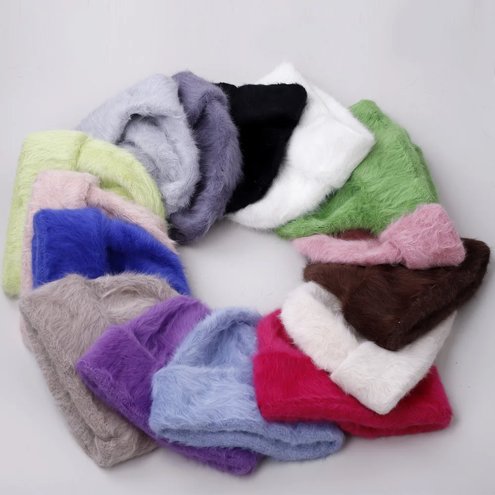 Berretti in pelo di coniglio cappello per donna autunno e inverno peluche berretto carino resistente al freddo caldo cappello peloso