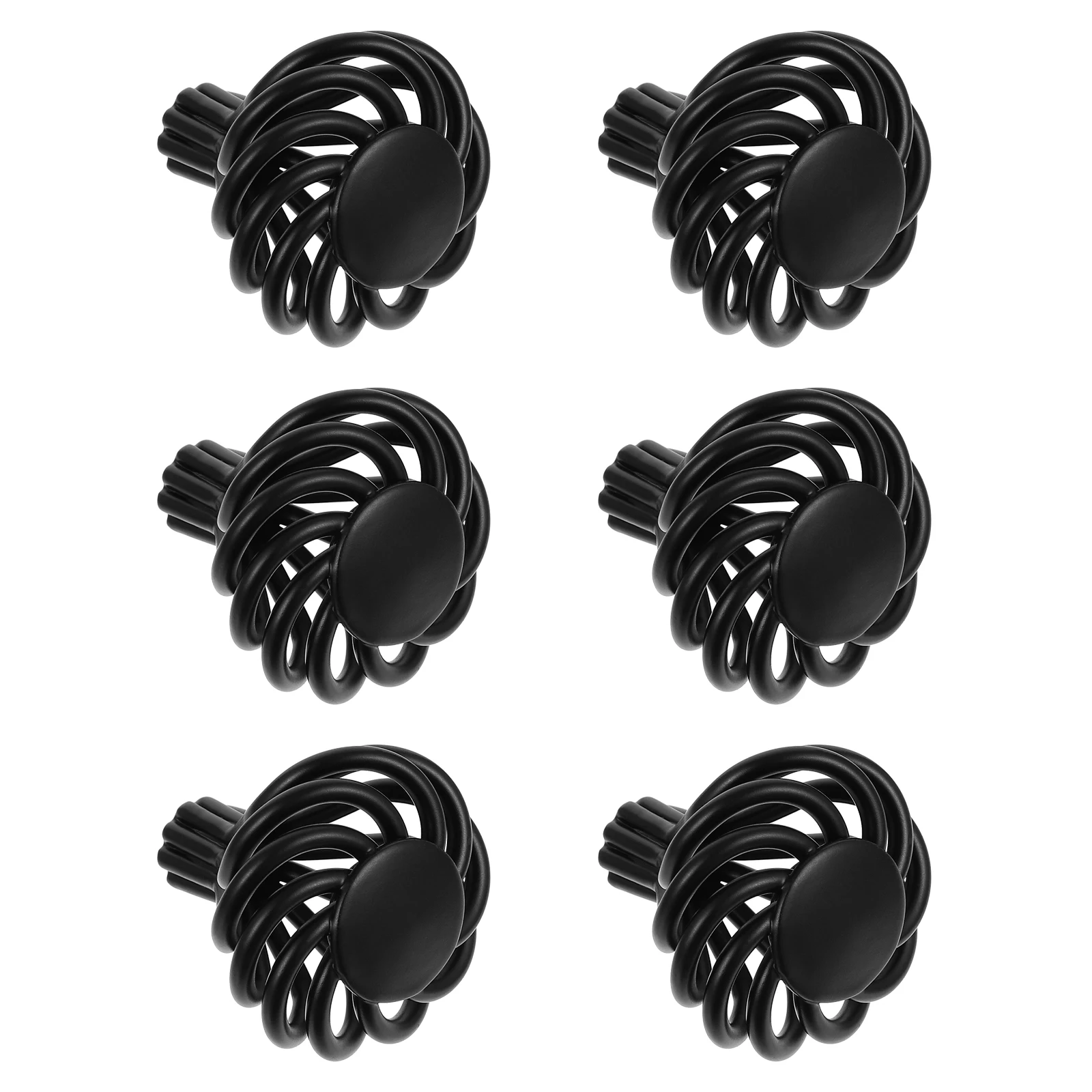 

6 Pcs Bird Cage Handles Hollow Black Cabinet Knobs Zinc Alloy Pulls for Wardrobe Closet Furniture Hardware