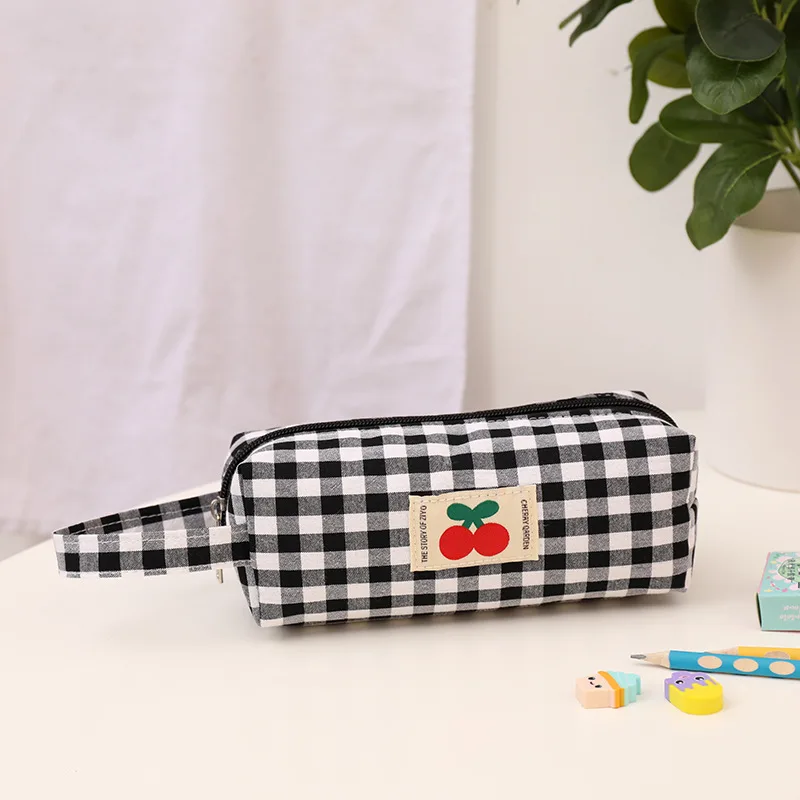 Tablica kredowa z haftem przenośna torba na artykuły papiernicze o dużej pojemności długopisy Kawaii kobiety dziewczęta kosmetyczki przybory szkolne