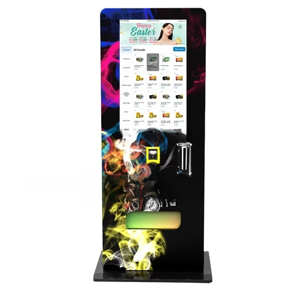 Age Verified Cigarette Tattoo Sticker Vending Machine with SDK Feature 32 Touch Screen 1 Year Warranty