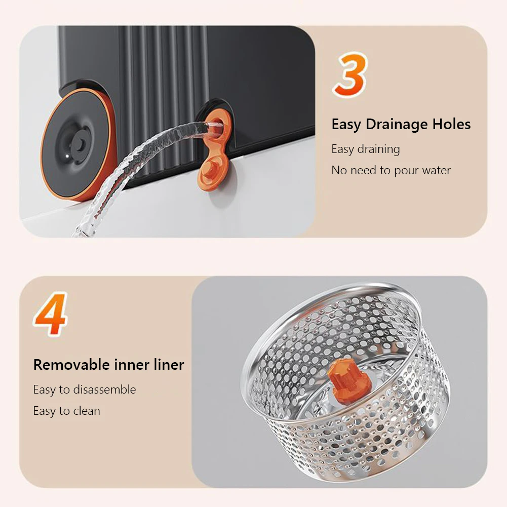 Rotary Mop Hand-free Automatic Dehydration Mop with 6 Replacement Ultra-Fine Microfiber Floor Cleaner Head Household Clean Tool