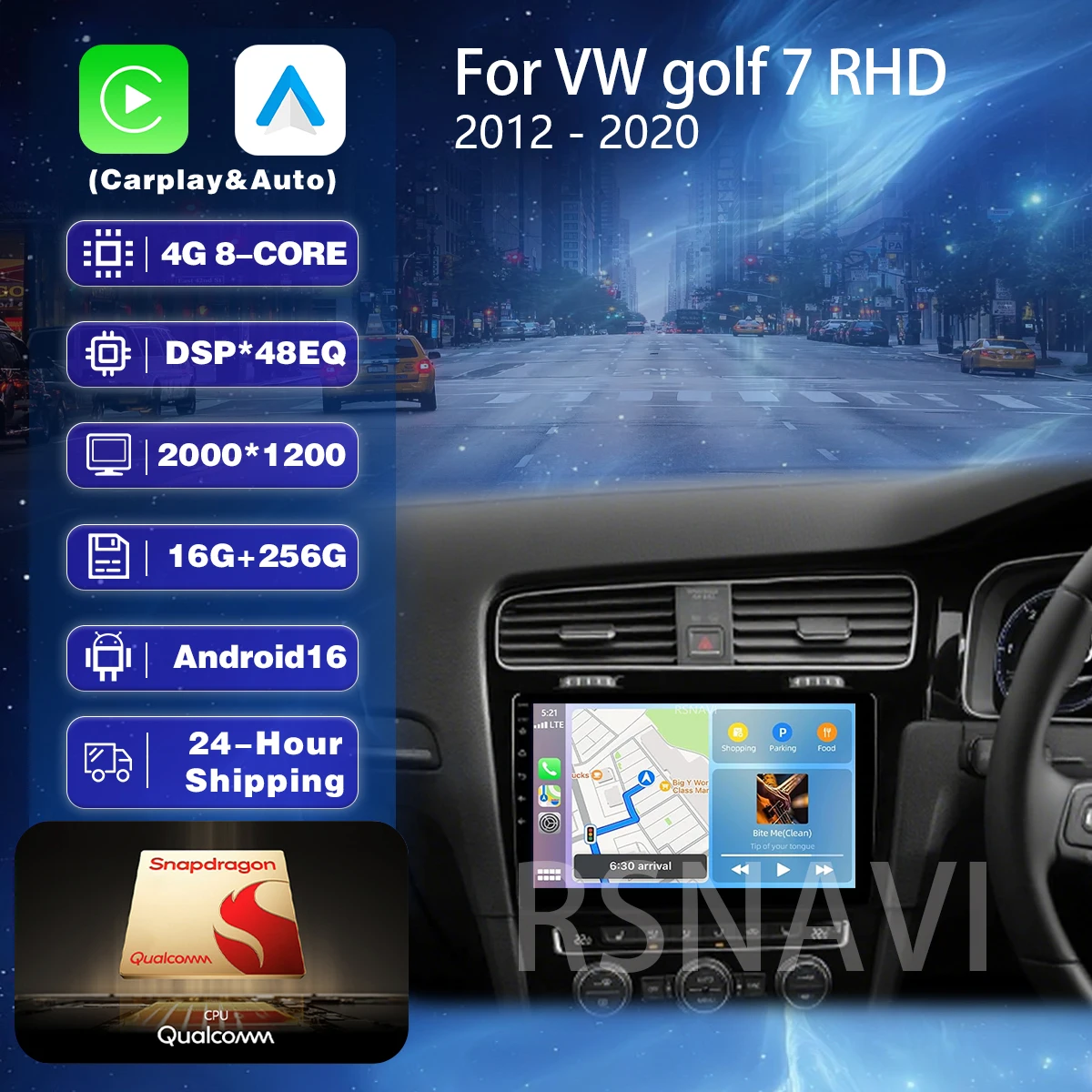 Plug and Play Android 16 Car Radio For Volkswagen VW Golf 7 MK7 GTI 2012-2021 Right Hand Drive RHD Carplay Android Auto Stereo