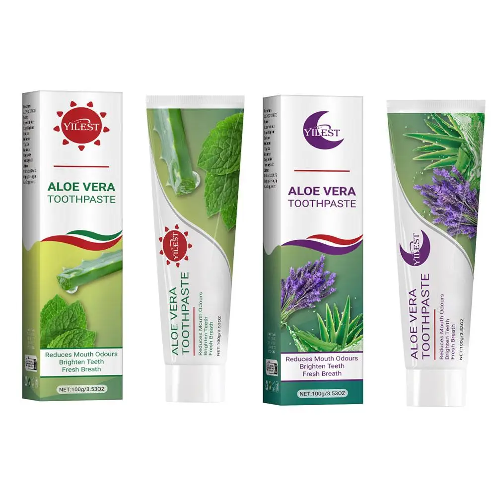 Lavanda Aloe creme dental, remoção de mancha, branco brilhante, respiração clara, 100g, novo