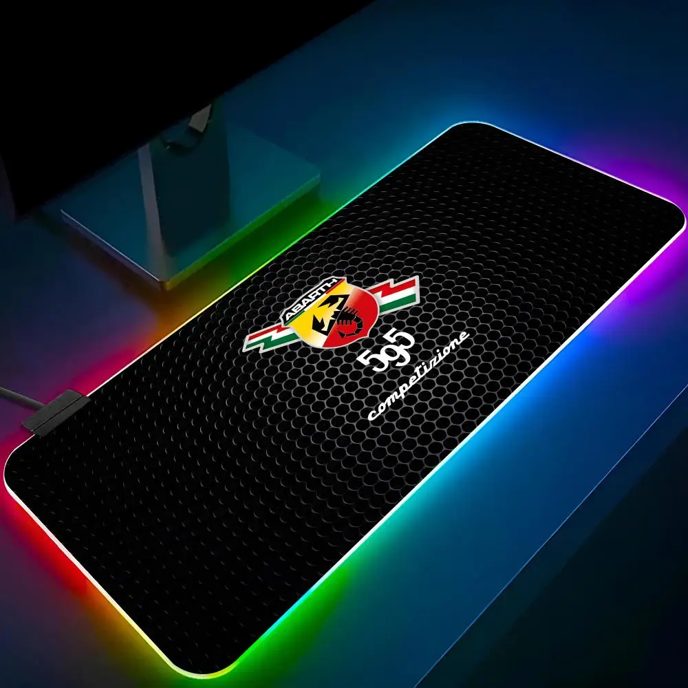 A-abarths Mouse Pad RGB Pc Mouse Pad Mousepad LED Glowing Mouse 80x40cm Mats Rubber Gaming Computer Mausepad