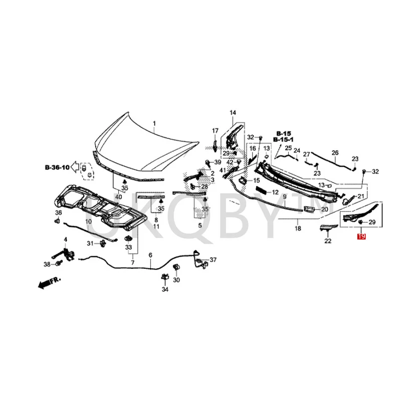 74210TR0A00 74220TR0A00 Suitable for Ho nd a Civic Top grille of front hood panel, front windshield ventilation panel