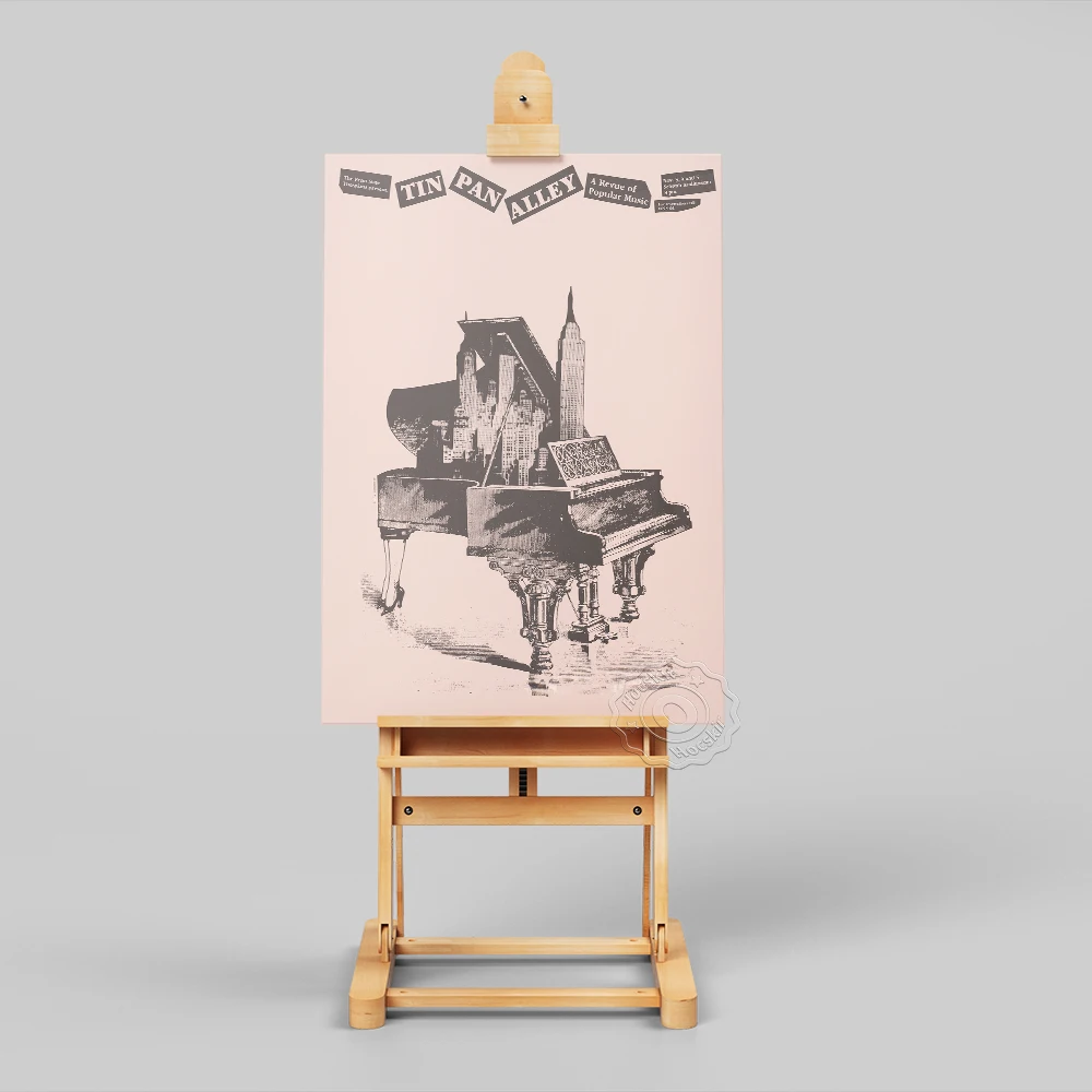 Tin Pan Alley Poster Revue Popular Music Vintage Art Prints Black White Piano Canvas Painting Bedroom Home Decor Wall Stickers