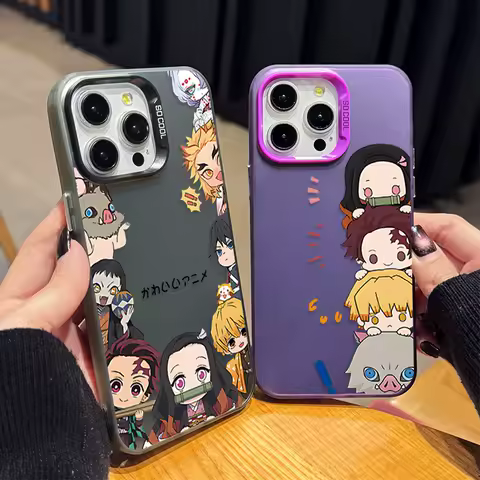 Cute Q-Version Demon Slayer PC Case for Samsung Galaxy S23 S24 S25 S22 Ultra S21 Plus FE A56 A36 A26 5G A16 A06 4G Note 20 Cover